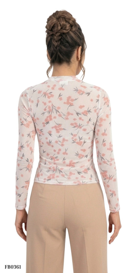 Blusa Manga Larga Cuello Alto