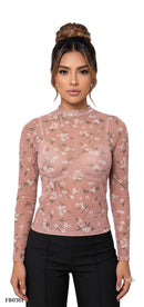 Blusa Manga Larga Cuello Alto