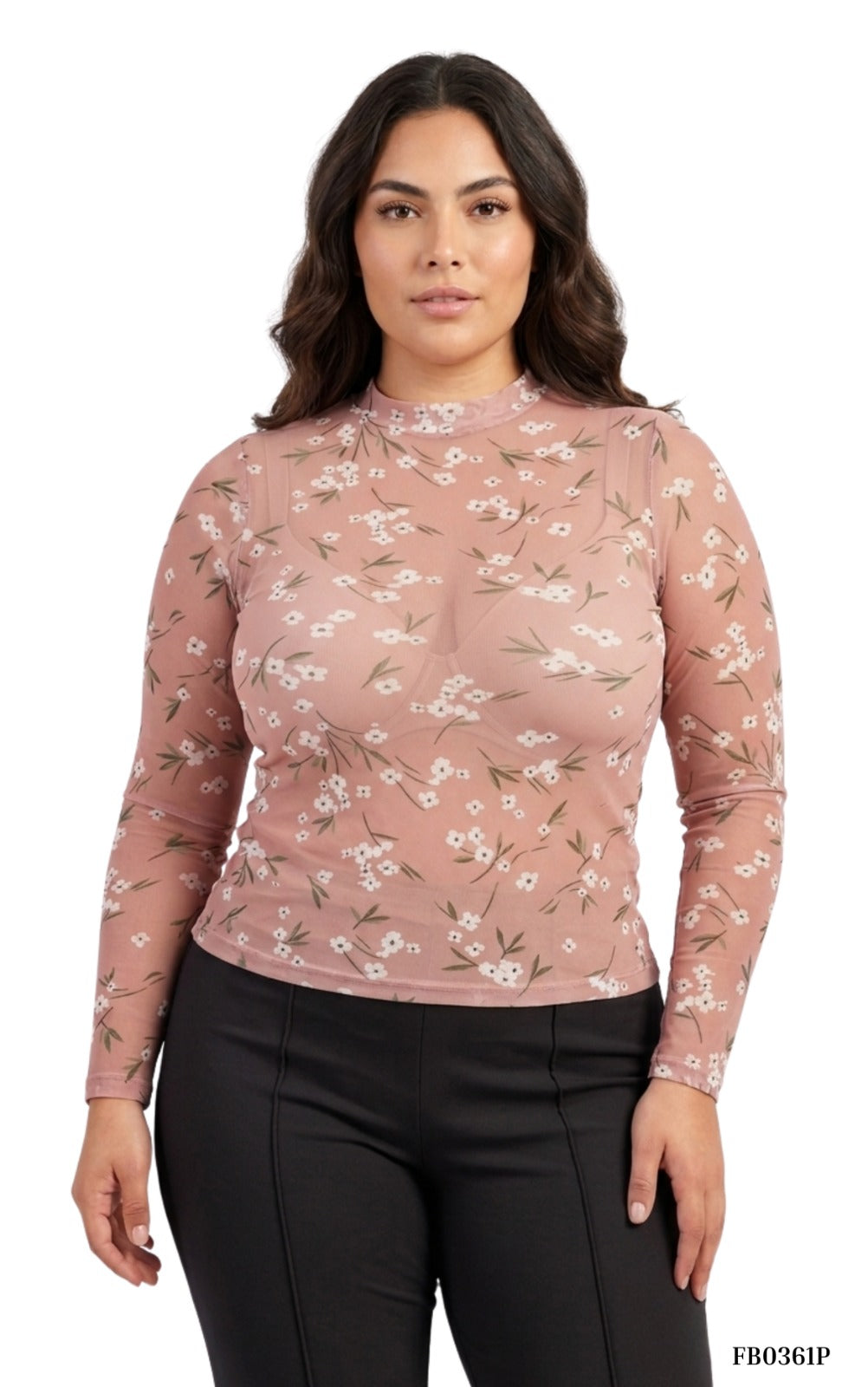Blusa Manga Larga Cuello Alto