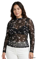 Blusa Manga Larga Cuello Alto
