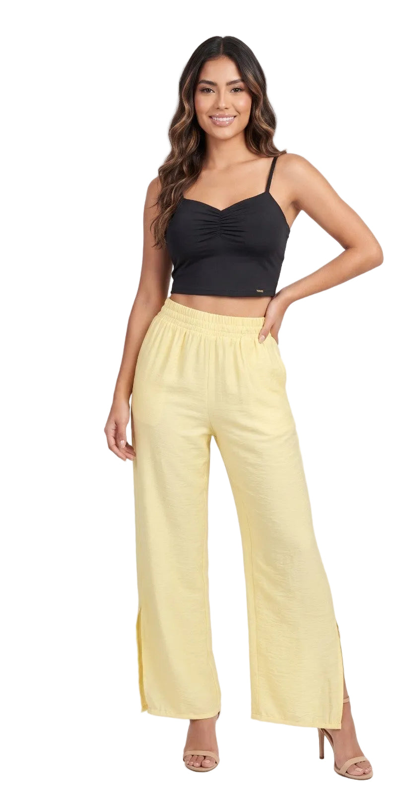 Pantalon Recto Cintura Resortada