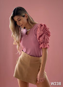 Blusa Cuello Herraje Manga Bombacha