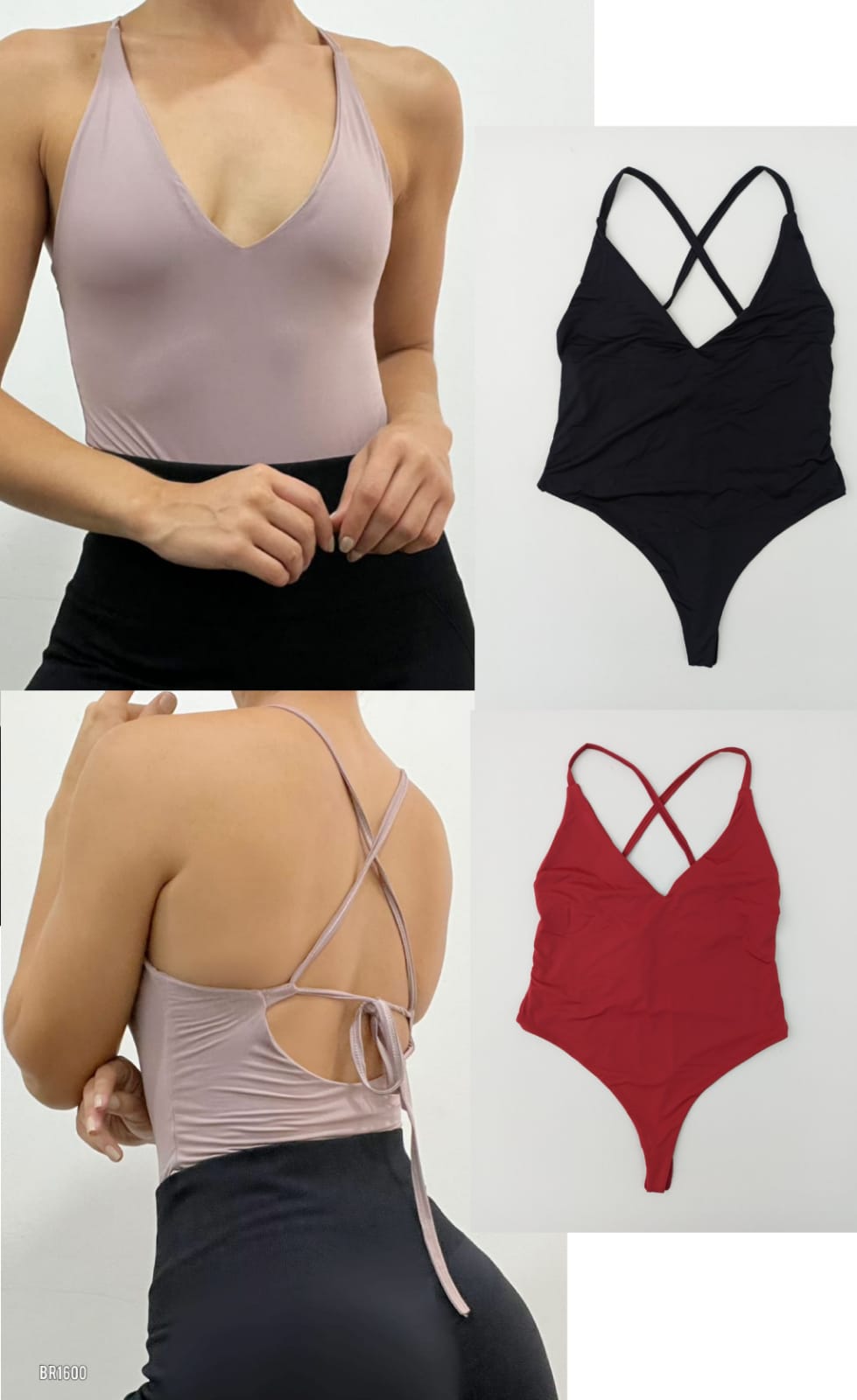 Body tiras cruzado paquete X3