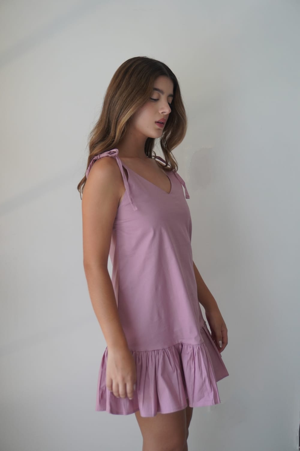 Vestido tiras bolero popelina