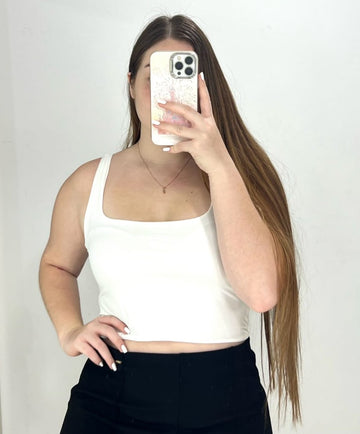 Crop top manga sisa solo fondo talla plus