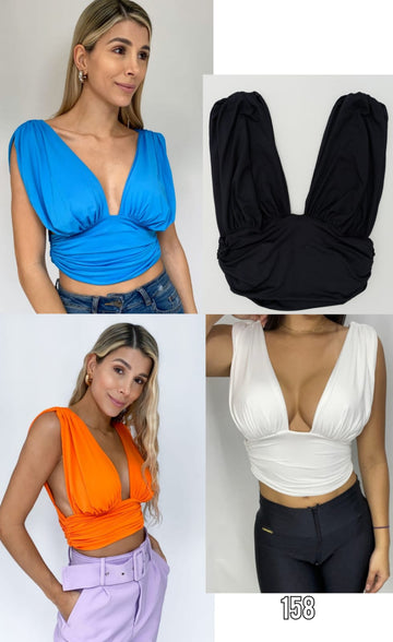 Blusa manga sisa zurcido busto y costado paquete x4