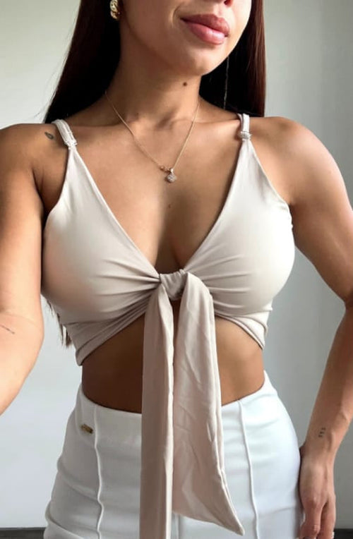 Crop Top Tiras Amarrar Busto