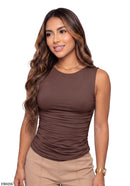 Blusa Manga Sisa Con Recogido Lateral