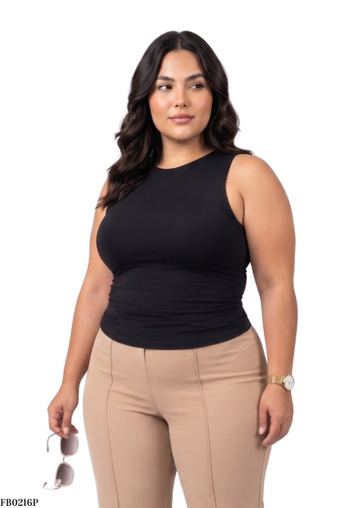 Blusa Manga Sisa Recogido Lateral Plus