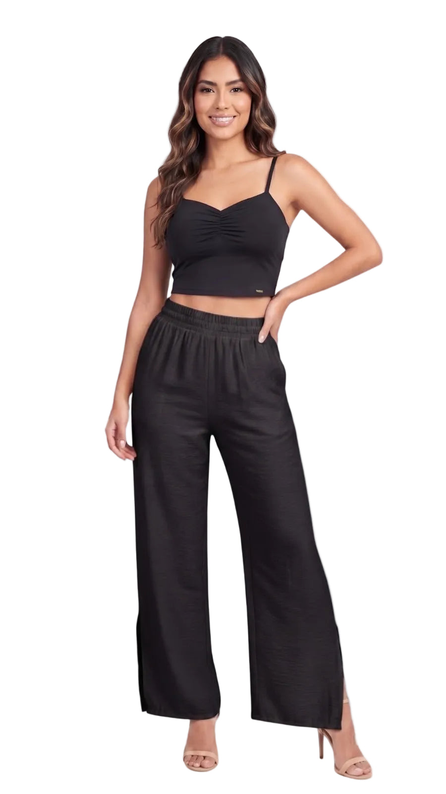 Pantalon Recto Cintura Resortada