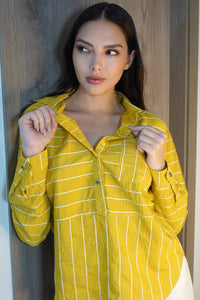 Blusa Manga Larga Rayas Botón