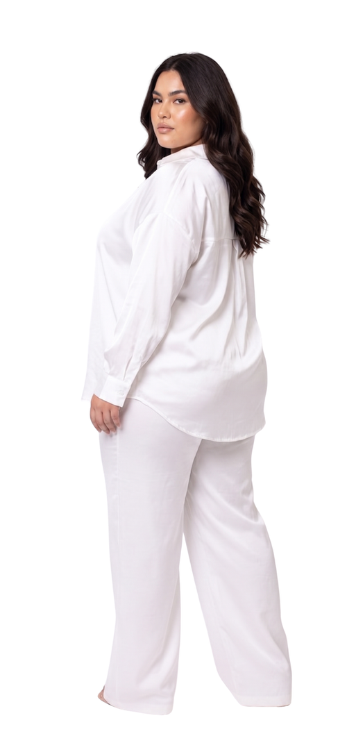 Camisa Dama Manga Larga Unicolor Plus