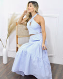 Conjunto Falda Y Crop Top De Rayas