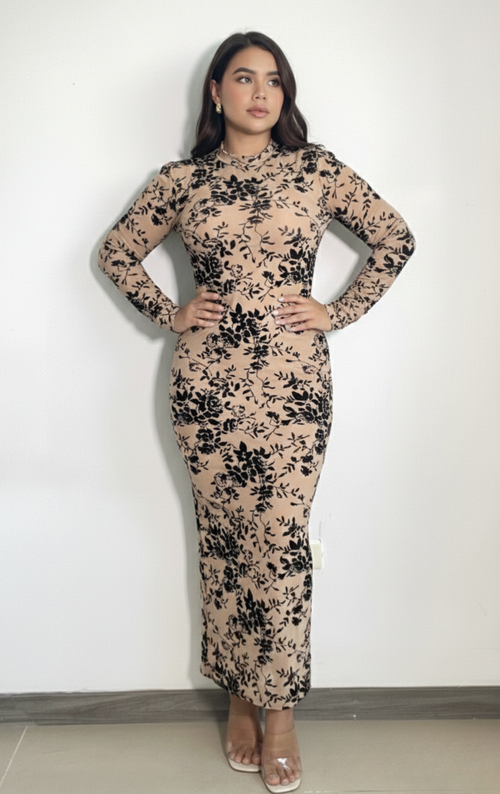 Vestido Manga Larga Mayatex Estampado P
