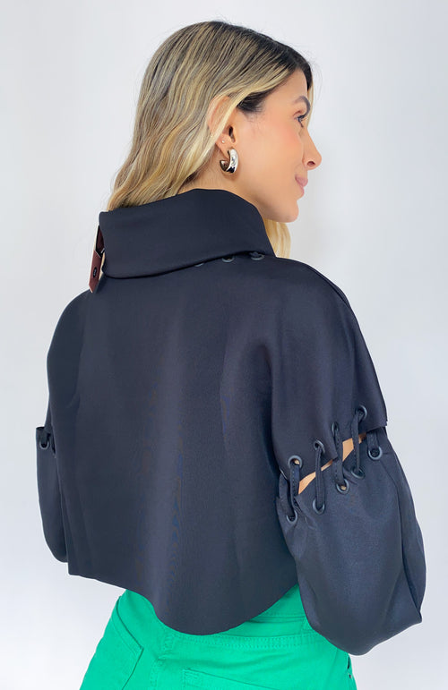 Blusa cuello alto manga larga