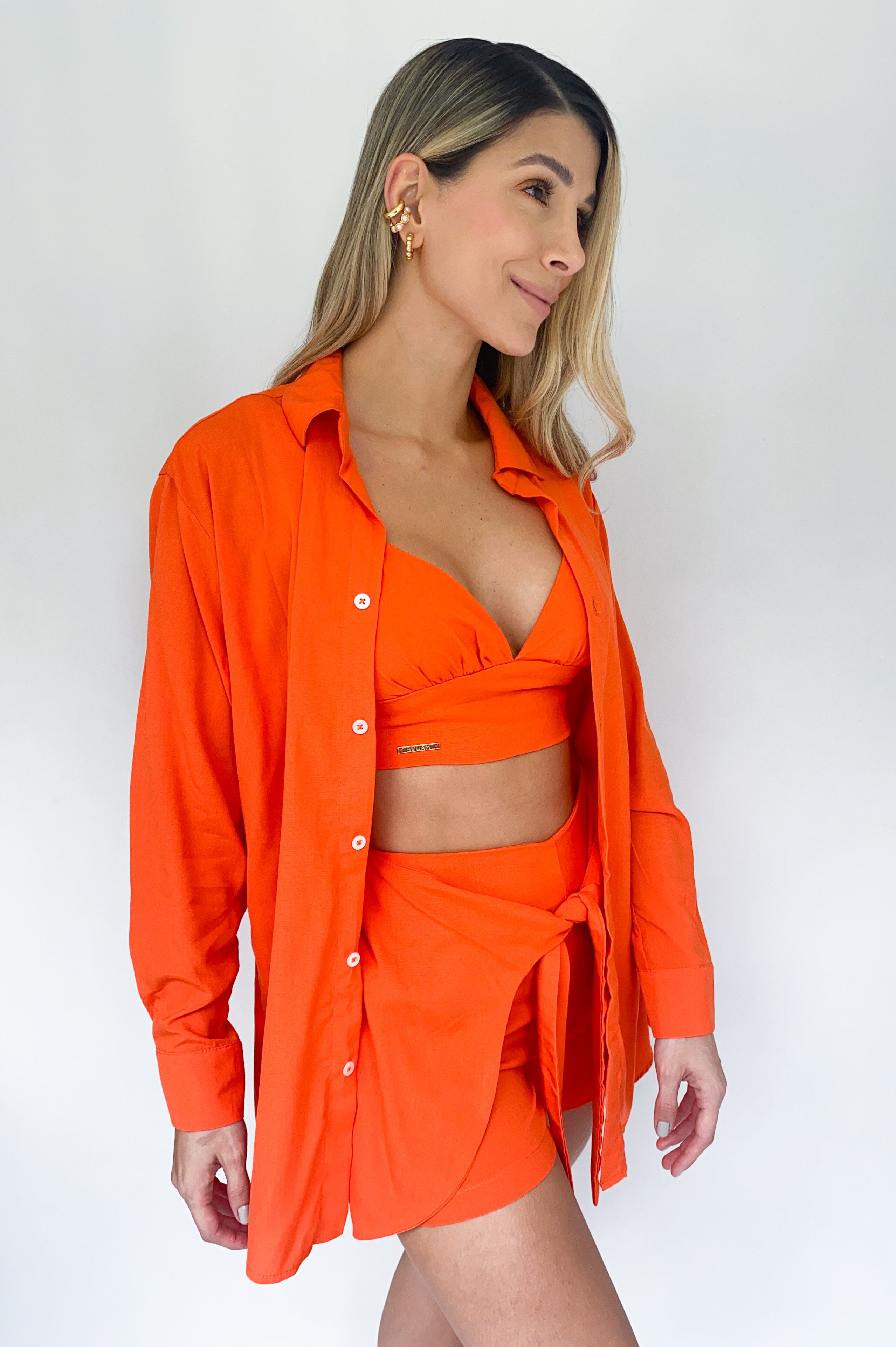 Camisera Dama Manga Larga Unicolor