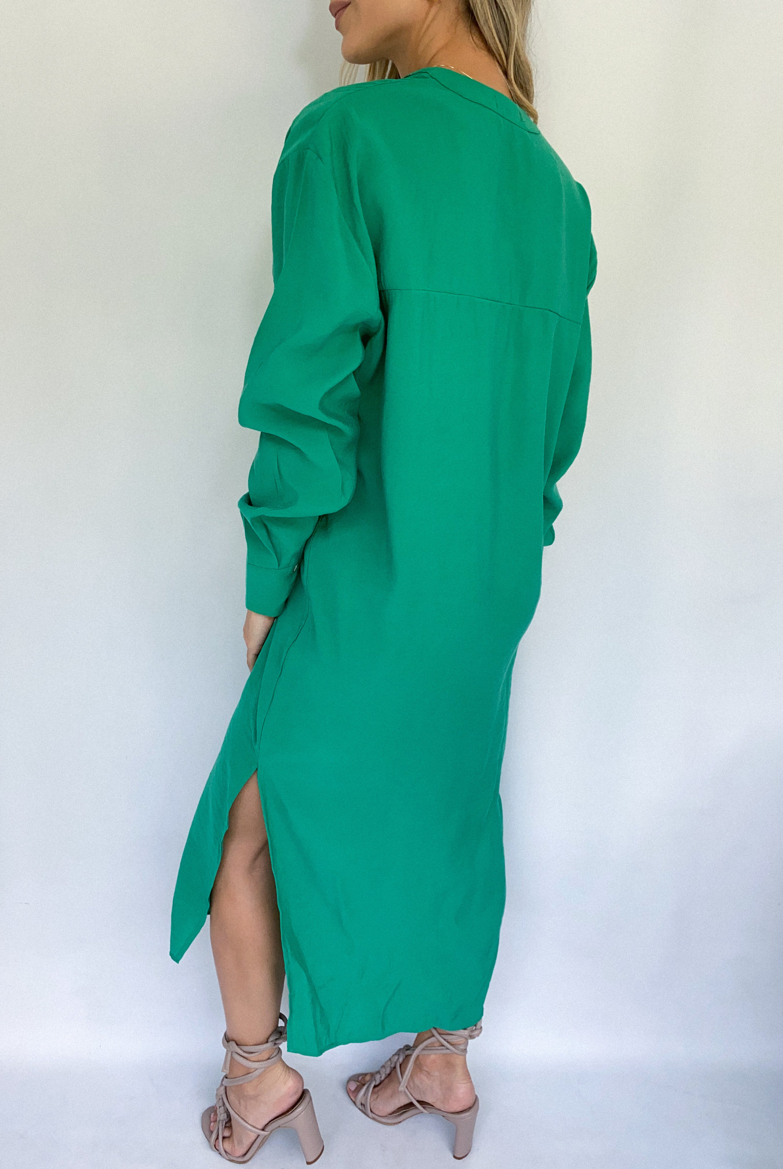 Vestido botones manga larga