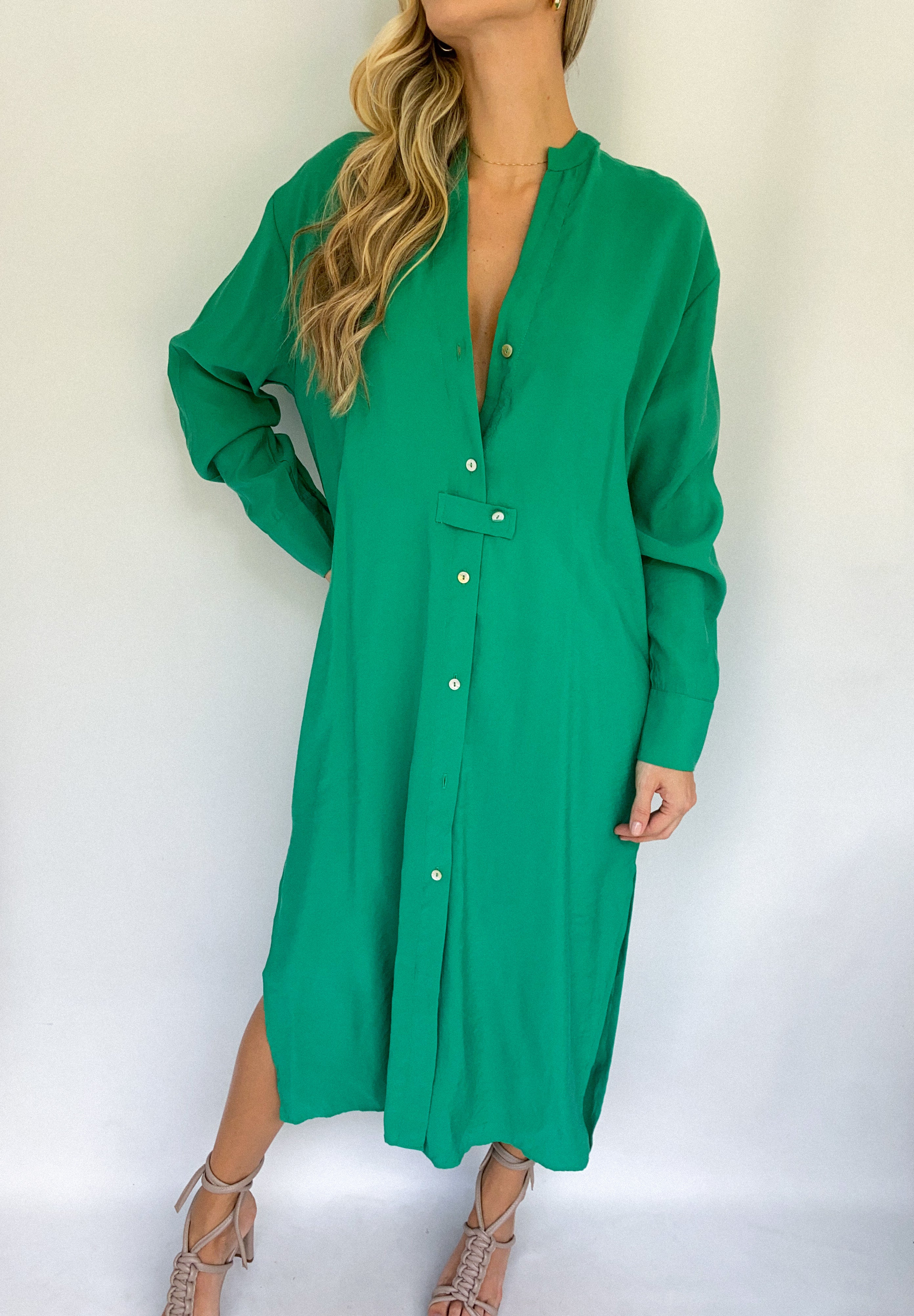 Vestido botones manga larga
