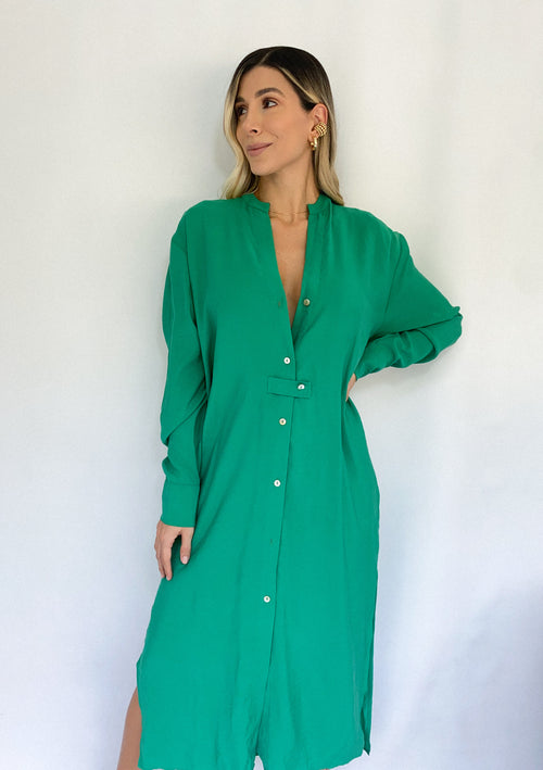 Vestido botones manga larga