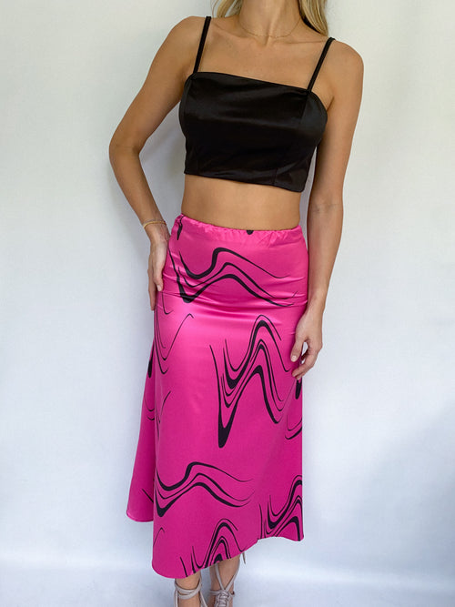 Falda campana estampada resorte