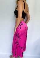 Falda campana estampada resorte