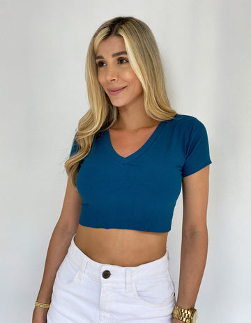Blusa Corta Cuello V