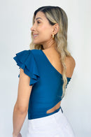 Body asimétrico manga corta bolero