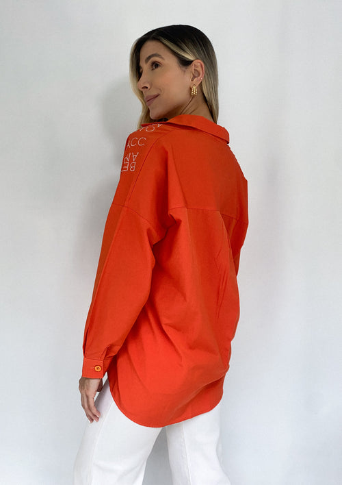 Camisa seda letras blimblines