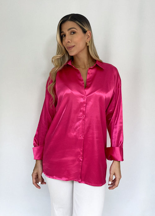 Camisera manga larga satín