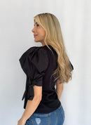 Blusa manga corta aplique