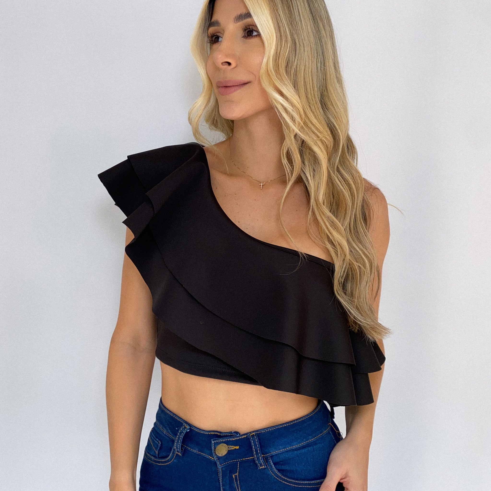 Blusa asimétrica bolero