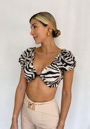 Blusa manga corta estampado resorte