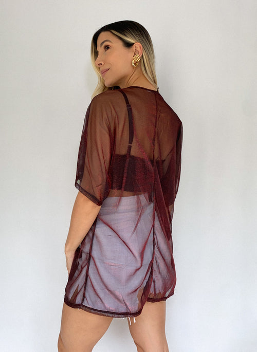 Kimono manga corta brillante