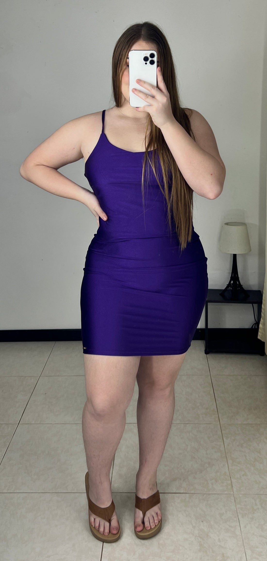 Vestido tiras licrado tallas plus