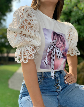 Blusa manga corta bipiure