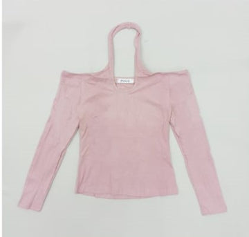 Blusa manga larga cuello bandeja