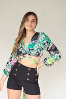 Blusa manga larga aro estampada