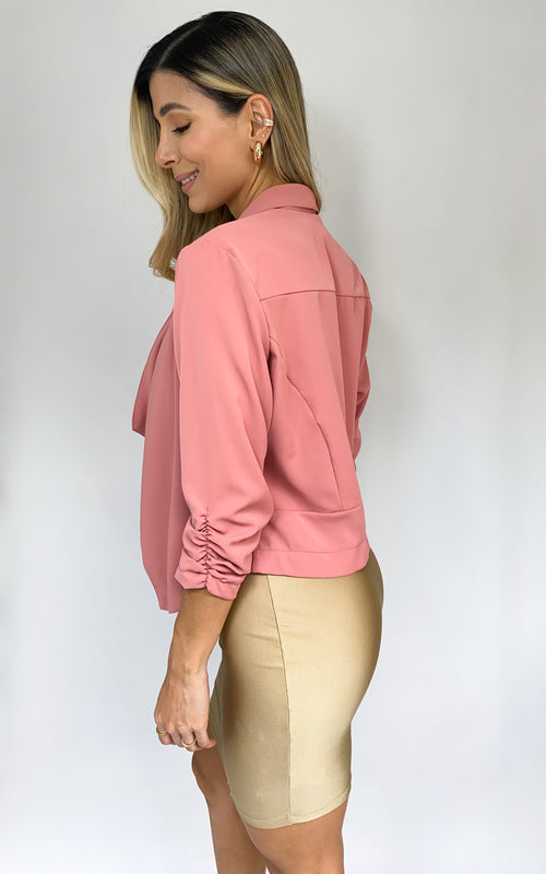 Blazer Manga Larga Runche Puno Size Plus