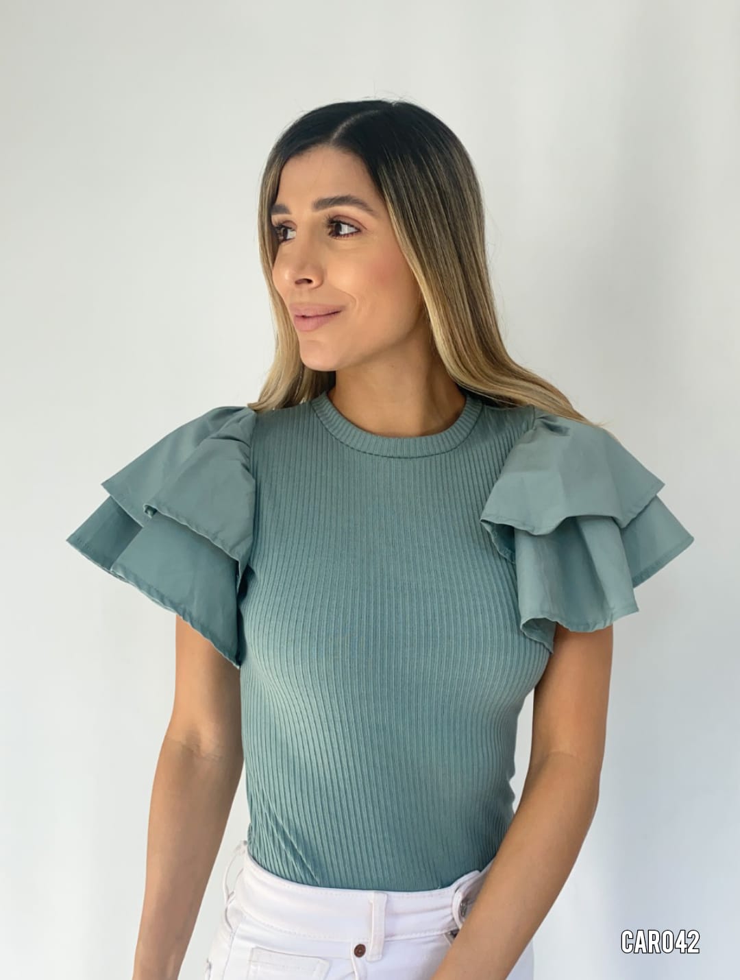 Body Rib Manga Corta Popelina Bolero