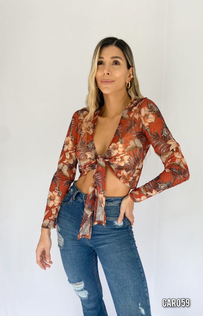 Blusa mayatex estampada amarrar