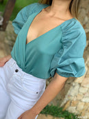 Body Manga Porpelina Cruzado Amarrar