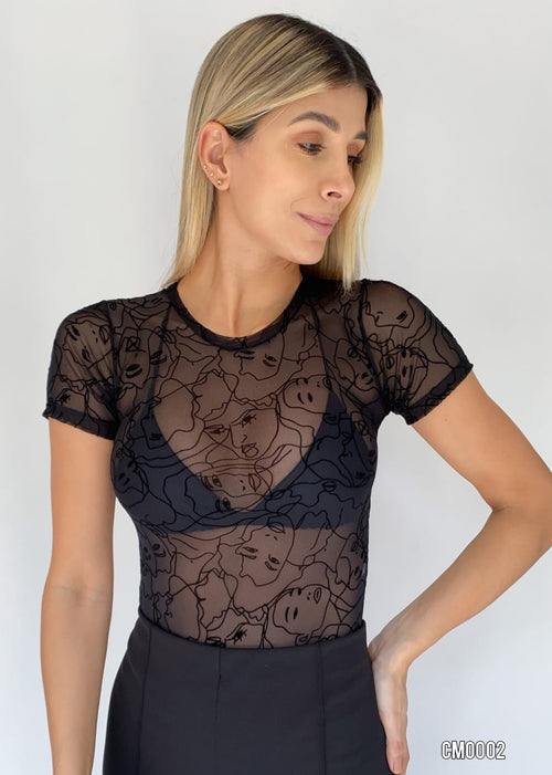 Body Manga Corta Estampado Mayatex
