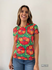Blusa Manga Corta Estampada