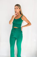Conjunto rib hilo pantalón blusa