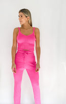 Conjunto rib hilo pantalón blusa