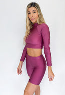 Conjunto blusa manga larga cierre