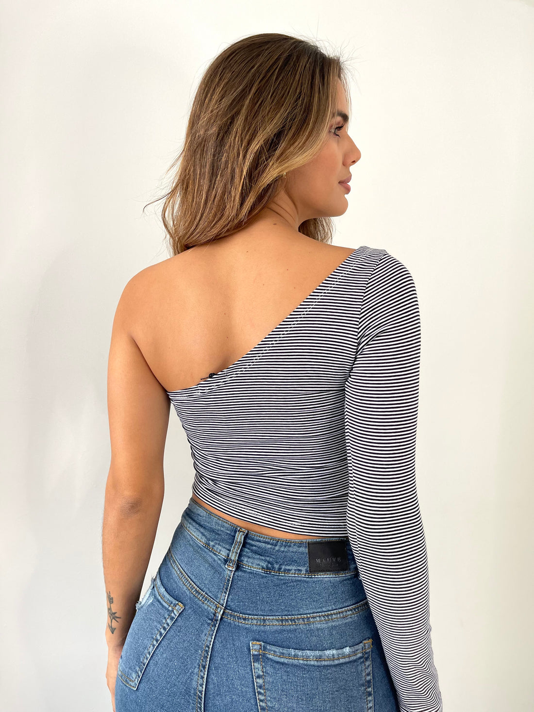 Blusa Asimetrica Rayas Zurcido