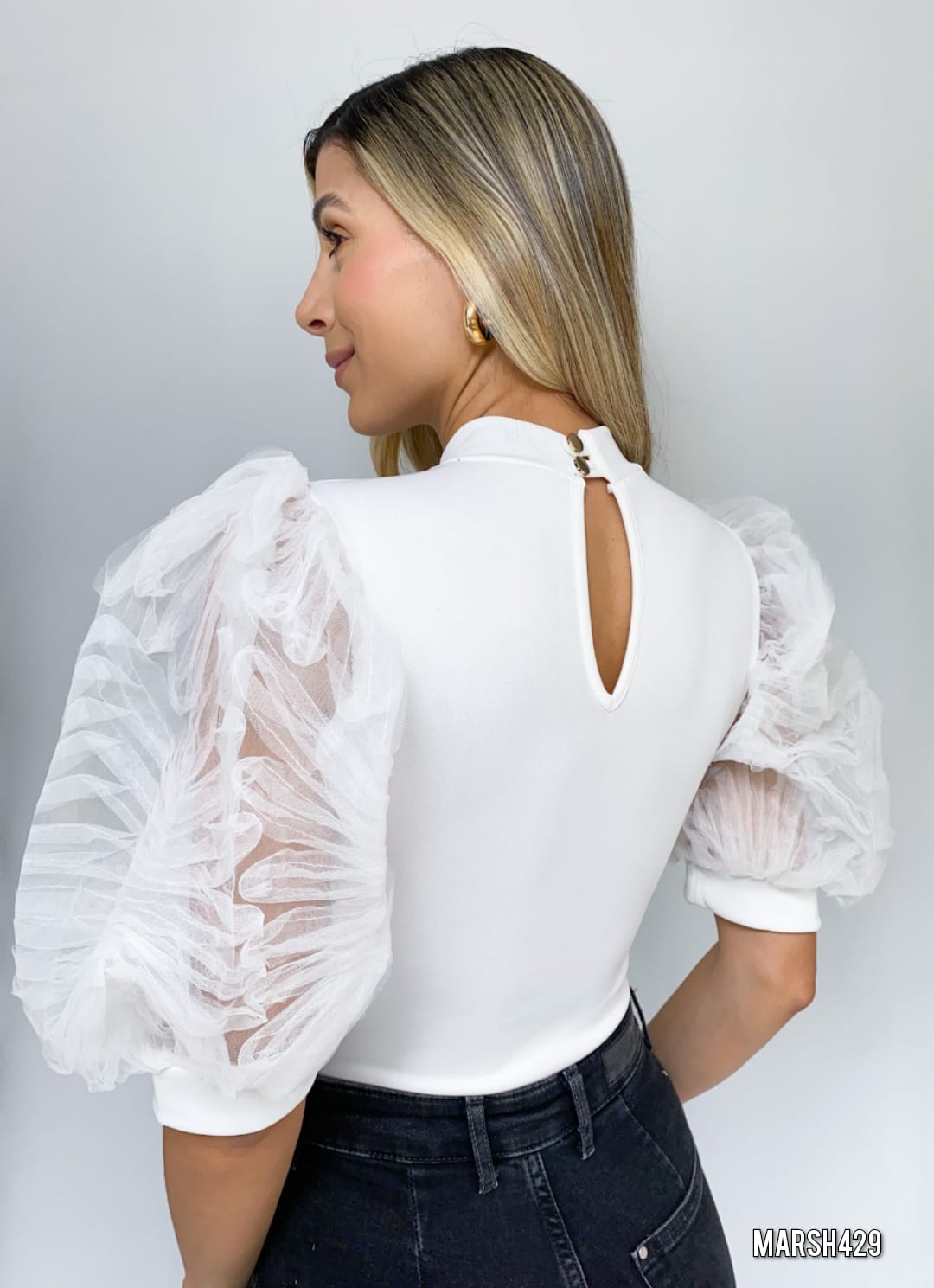 Body manga corta bombacha encaje