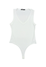 Cargar imagen en el visor de la galería, Body rib manga sisa cuello en V

