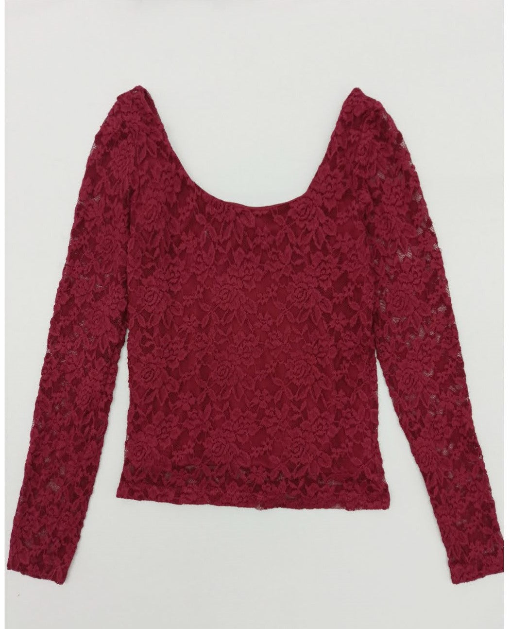 Blusa blonda manga larga cuello redondo